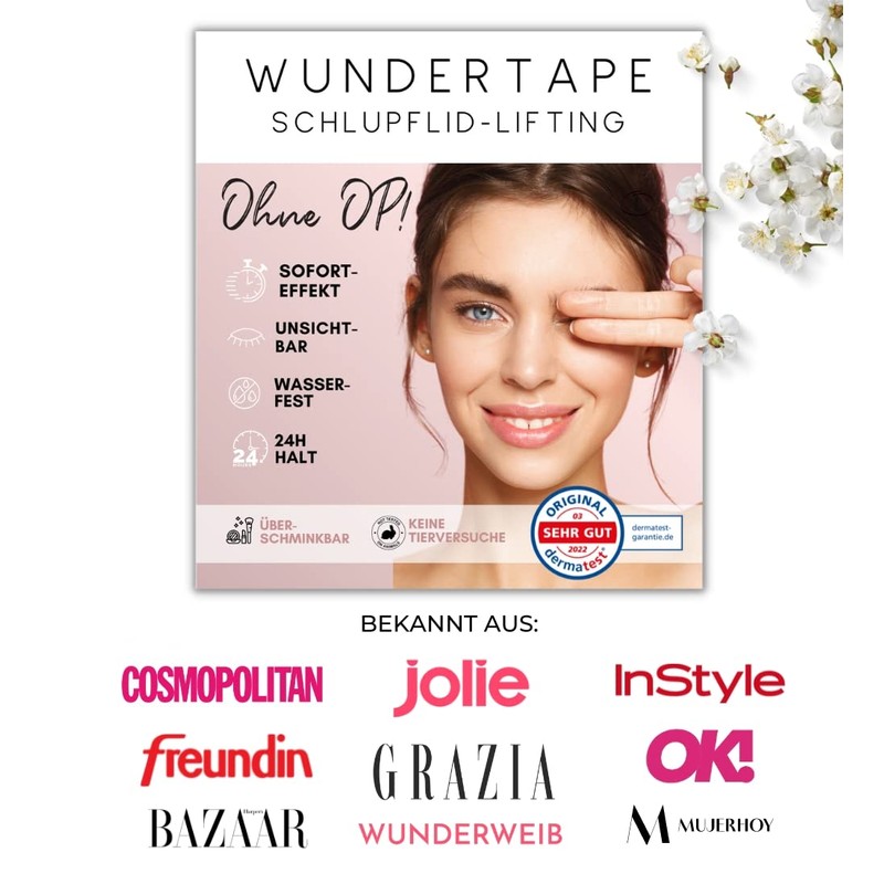 WUNDERTAPE Slip-On Lid Tape Strips for Eyelid Lifting without Surgery