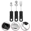 Beavorty Adaptive Utensils 3pcs Curved Spoon Fork with Non- Handles