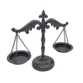 OwlGift Vintage Style Metal Libra Jewelry Display, Scale Tray Cosmetic Organizer, Jewelry Storage, Unique Centerpiece Stand – Black