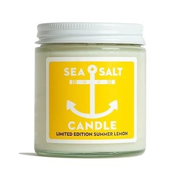 Sea Salt Summer Lemon Candle Cutie | Limited Edition | 100% Natural Soy Base | 4 Ounce Glass Jar