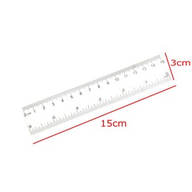 JZK 20 x Transparent plastic ruler straight ruler 15cm measuring ruler tool for kids students school and office supplies