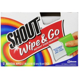 Shout Wipe & Go 12Ct Wipes 4 Pack, Multicolor,12 Count (Pack of 4)
