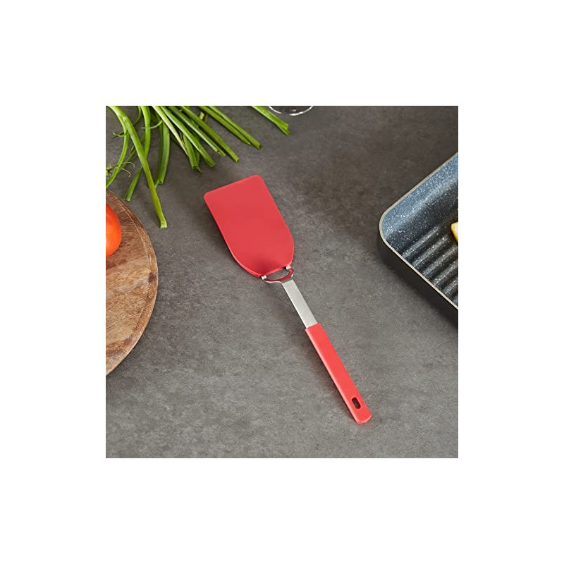 RSVP International Kitchen Tool Collection Flexible Nylon Spatula, Stainless Steel