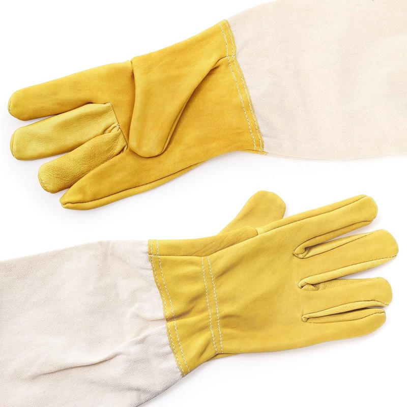 ZONSUSE Premium Goatskin Beekeeping Gloves, Beekeeper Protected Gloves with Ventilated