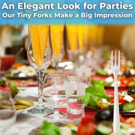 Super Durable, Elegant Mini Cocktail Forks 24 Pcs. Stainless Steel Tasting or Sampling Fork Set for Hors D'Oeuvres, Appetizers, Mussels, Crab. Small Metal Flatware Is Great for Restaurants and Events