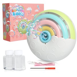 Panacare Automatic Bubble Machine, Portable Rainbow Bubble Machine for Children, 2000+ Bubbles/Minute, with 2 x Bubble Solution, Toy for Children, for Outdoors/Party/Wedding