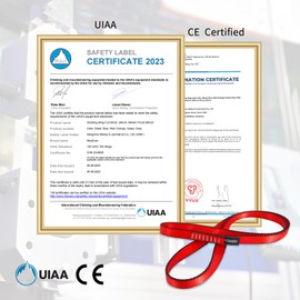 NewDoar CE & UIAA Certified Climbing Sling 16mm Nylon Sling Runners 22KN 4840LB Climbing Utility Cord Rock Climbing,Creating Anchors System,Rappelling Gear,Perfect for Tree Work-Red/48''(120cm) 1pcs