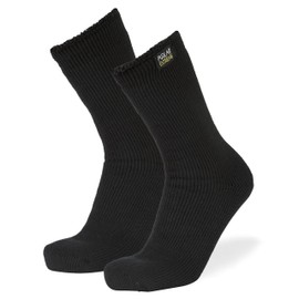 Polar Extreme 2 Pack Men's Heat Trapping Thermal Warmer Black Insulated Winter Boot Socks