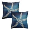 Summer Beach Teal Blue Pillowcase Set of 2 Sea Coastal
