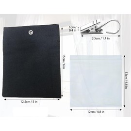 6 Pack Outdoor Curtain Weighted Blocks, 15 oz Outdoor Curtain Sandbag Weighted Bags, Curtain Bottom Weighted Bag Retainer Clips for Outdoor Curtains Gazebo Tent Tablecloths