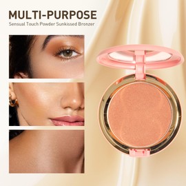 Bronzer Powder, Creamy & Highly Pigmented Formula, Long Wearing Bronzing Powder for a Sunkissed Complexion, Vegan & Cruelty Free (Sunkissed Bronzer)