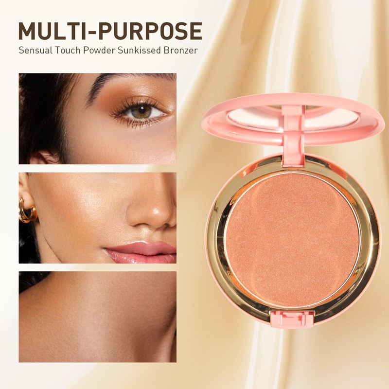 Bronzer Powder, Creamy & Highly Pigmented Formula, Long Wearing Bronzing