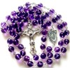 elegantmedical 8MM Amethyst Beads Rosary Cross Crucifix Catholic Necklace