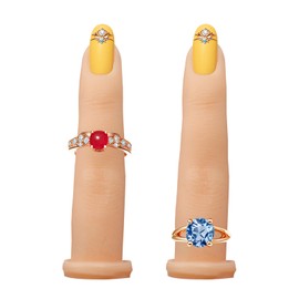 Silicone Fake Fingers for Nail Practice, Set of 2, Practice Fingers for Acrylic Nails, Silicone Prosthetic Finger Practice Model for Training Art DIY, Skin-Tone Color