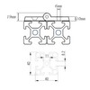 Fullerkreg Hinge Black Profile 40 Slot 8 with Attachment with