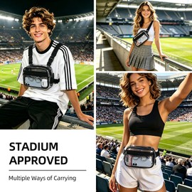 Unineovo Clear Chest Bag Stadium Approved - Transparent Crossbody Sling for Concerts, Sports Events & Music Festivals, Clear Fanny Pack Waist Bag for Women Men