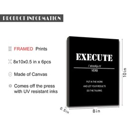 4PCS Inspirational Office Canvas Wall Art with Wooden Frames Motivational Wall Decor for Office Positive Affirmations Quotes Wall Art for Living Room Sayings for Wall Decor 8” x10”