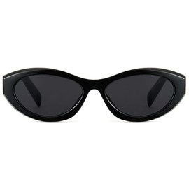 Cyxus 1185 Women's Sunglasses, Cat Eye Frame, Ultra Lightweight, Small Face Effect, UV400, UV Protection, For Bicycling, Fishing, Baseball, Running, Climbing, Retro, 01-black