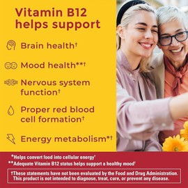 Nature Made Zero Sugar Energy Vitamin B12 Gummies 1000 mcg per Serving, B12 Vitamins, Energy Metabolism Support, Aspartame Free, 110 Sugar Free Gummies, 55 Day Supply