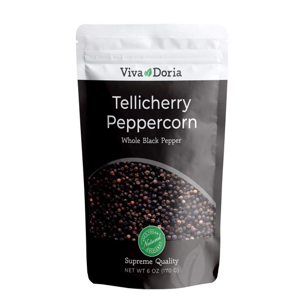 Viva Doria Tellicherry Peppercorn, Whole Black Pepper, Steam Sterilize