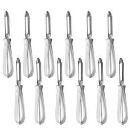 TrueCraftware- 6" Stainless Steel Vegetable Peeler with Iron Handle Set of 12- Peelers for Fruit Veggie Potatoes Carrot Cucumber Vegetable Fruit Peelers for Kitchen Home Restaurants