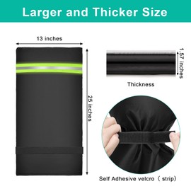 Large Outdoor Faucet Cover for Winter Freeze Protection, Pletpet 25" L x 13"W Winter Spigot Cover Black Long Outdoor Faucet Cover Socks for Winter Protection Pipe Insulation with Reflective Strip