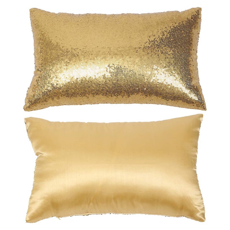Eternal Beauty Decorative 2 PCS Rectangular Sequin Cushion Covers 12"x20",Sparkle