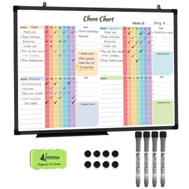 Lockways 36" x 24" Magnetic Chore Chart Board, Dry Erase Board