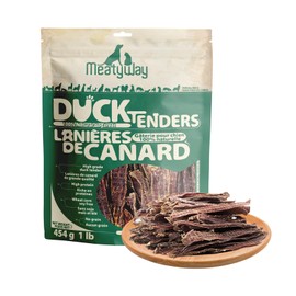 MeatyWay Duck Jerky Tenders Dog Treats, Duck Breast Tenders, High Protein, Low Fat, 100% Natural Grain Free Snacks, Easy to Digest Dog Training Treats, 454g/16 oz. Bag