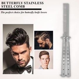 PLABBDPL Butterfly Comb Butterfly Comb Foldable Pocket Comb Spring Hair Comb for Hair Barber Comb Hair Styling Accessories Training Butterfly Style Comb