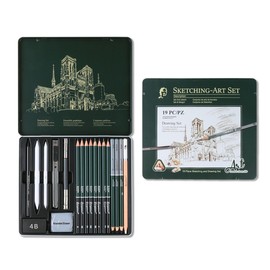 Roseelf Sketch Pencil Set for Drawing, Drawing, (2H/H/HB/F/B/2B/3B/3B/4B/6B/8B) in Metal Case, Charcoal Pencils, Blending Stamp, Eraser, Drawing, Sketching, Shading, Blending, Art Supplies for