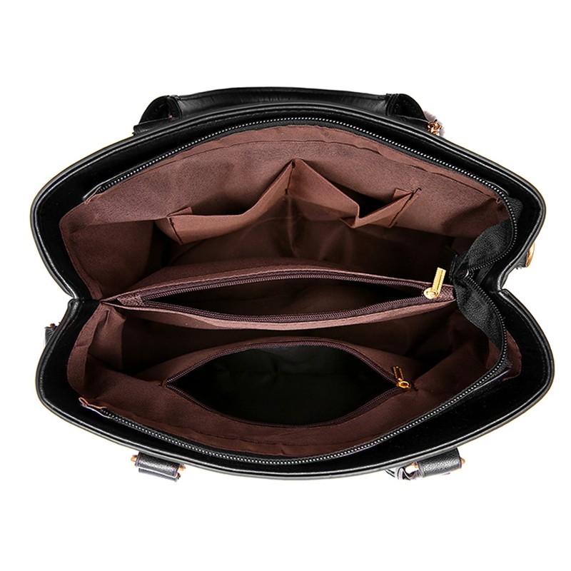 Dreubea Women's Leather Handbag Tote Shoulder Bag Crossbody Purse (Rose)