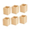 Cregugua 6 Pack Wood Pen hlolder Unfinished Wooden Pencil Holder