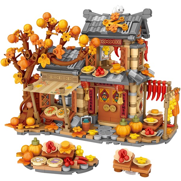 MEIEST Autumn House Building Blocks Set,Chinese Style Particle Construction Building