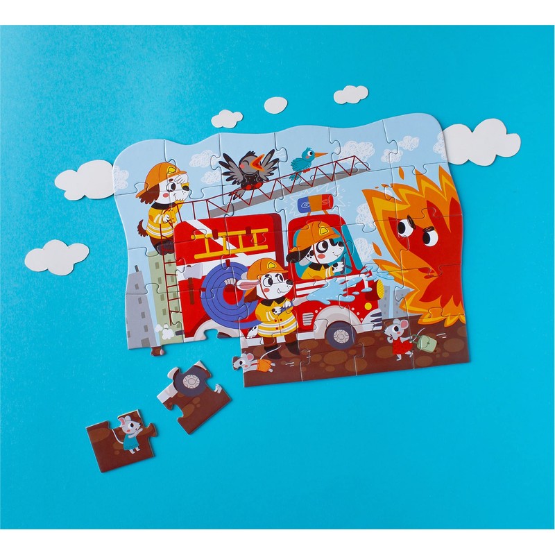 Dodo D300372 Educational Heros Fireman Puzzle 30 Pieces, Various
