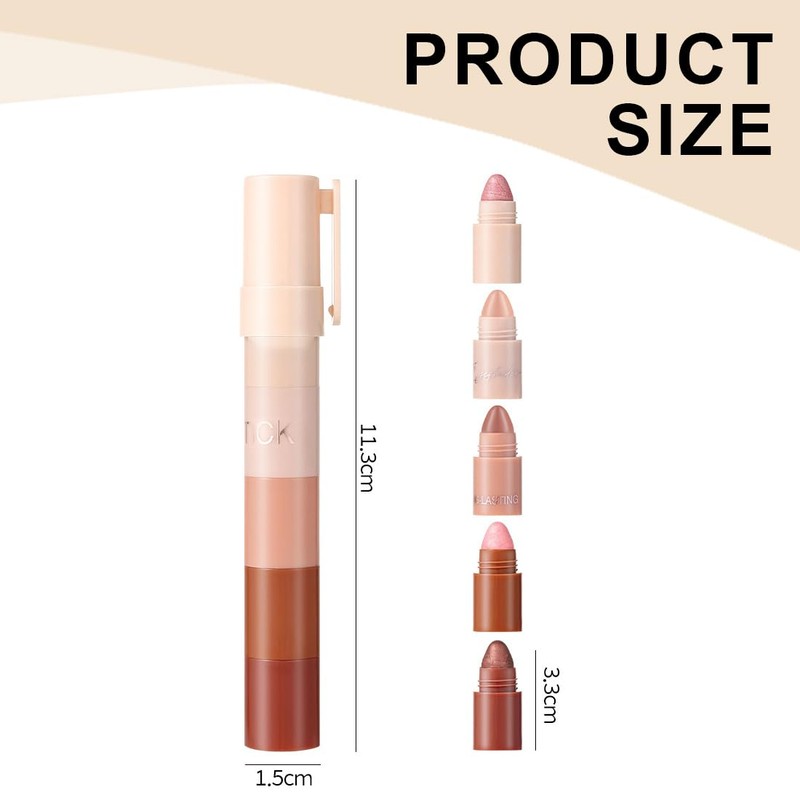 JAWUZ Eyeshadow Pen, 5-in-1 Matt, Fine Eyeshadow Pen, Highly Pigmented