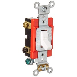 Leviton Toggle Double-Pole AC Quiet Switch, Extra Heavy Duty Grade, 1222-2W, White