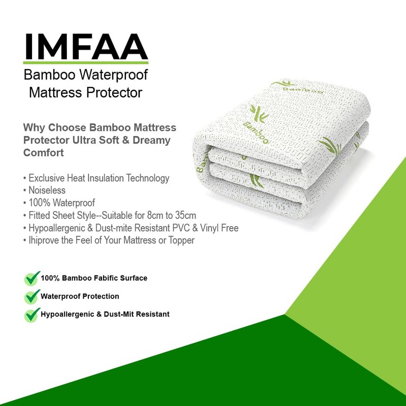 IMFAA BAMBOO Water Proof Mattress Protector Topper cover Extra Deep