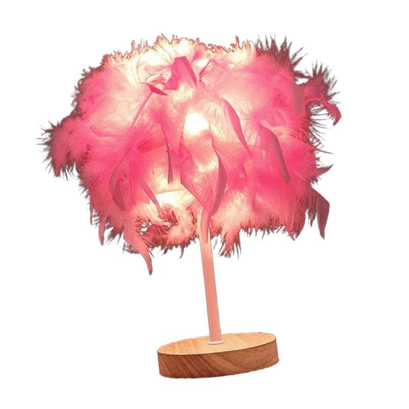 Feather Table Lamp Light Luxury Bedside Lamp Night Light for