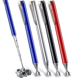 Patelai Telescoping Magnetic Grabbers Magnetic Pick-Up Tool with Pocket Clip Telescopic Retrieving Magnet for Screws Nuts Pins, 25 Inch (Multicolor,4 Pieces)