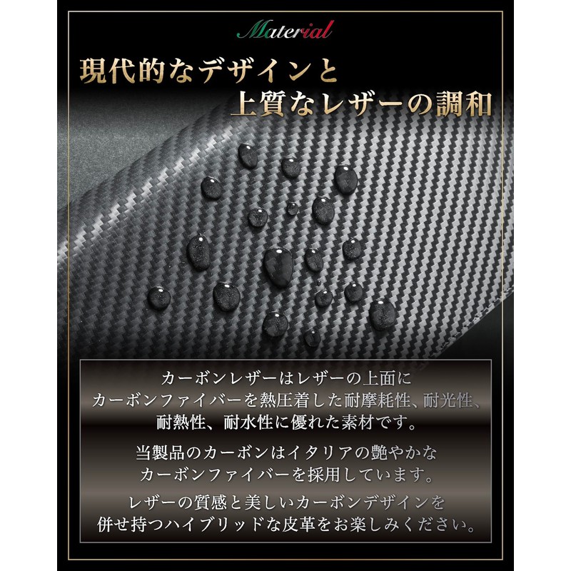 Eredita Men's Long Wallet - Italian Carbon Leather, Black x