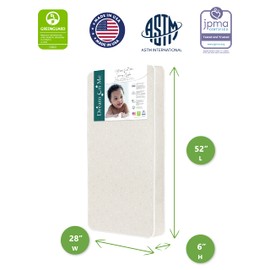 Dream On Me Starry Night 150" Continuous Coil Inner Spring Crib and Toddler Bed Mattress, Grey Stars Waterproof Vinyl Cover | Greenguard Gold and JPMA Certified | Maximum Support and Safety