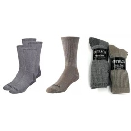 Cabela 4 Pairs Cabelas Outback Merino Wool 10-13  Mens Shoe size 9-12 Made in USA Brown