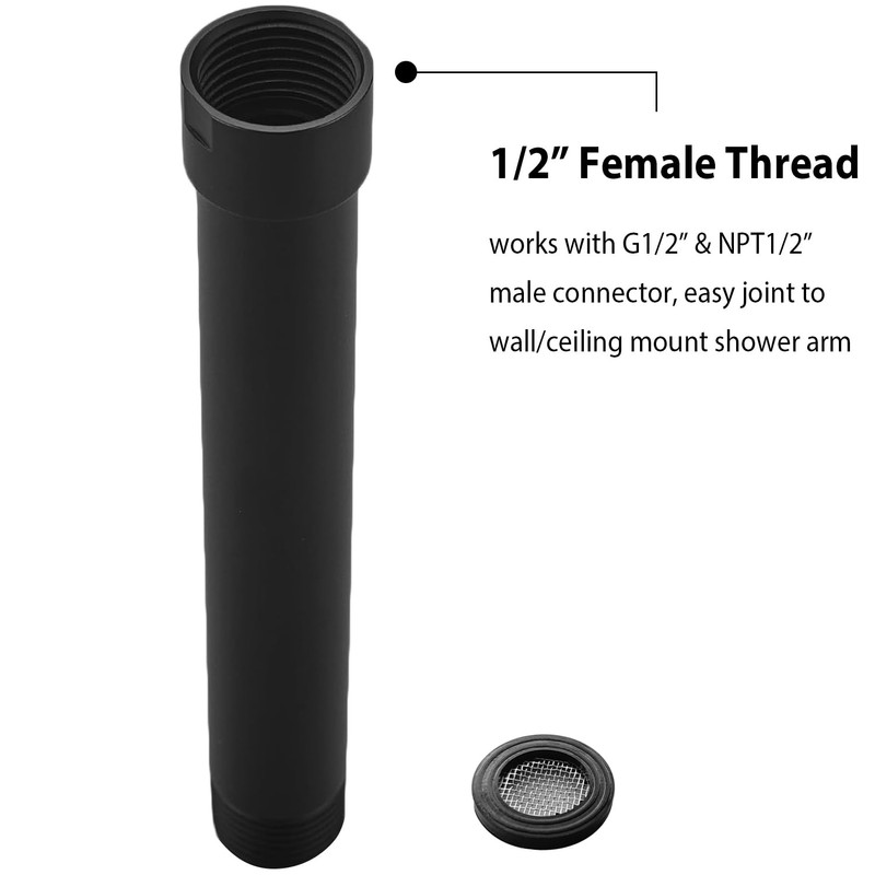 HOMYEP Shower Arm Extender 4 Inch Rainfall Shower Head Extension