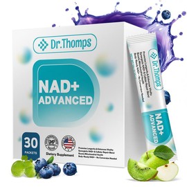 Dr.Thomps NAD+ Advanced Liquid Drink Mix – Anti-Aging Formula for Energy, Focus & Skin Support – Berry Flavor – 30 Pack
