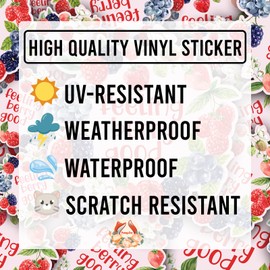 Feeling Berry Good Sticker Mental Health Motivational Inspirational Positive Quote Decal Waterproof Vinyl Stickers Adult for Laptop Phone Kindle Car Tumbler Water Bottle Mug Helmet - Size 3”x3” (3)