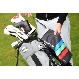 Swing Plate Unisex Left Hand Golf Towel, Black