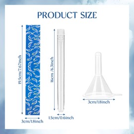 46 Pcs Tampon Flask Set Includes 14 Reusable Plastic Tube for Women Tube Containers Tampon 28 Tampon Reusable Wrappers 2 Funnels,PVC Clear Case and Straw brush for Cruise Event(Blue)