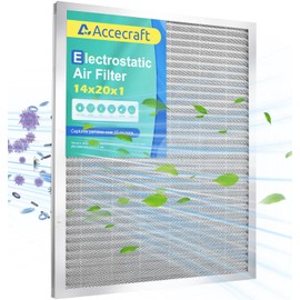 Accecraft 14x20x1 Electrostatic Air Filter, Washable & Reusable Aluminum AC/HVAC Furnace Filter, MERV 8, Lasts a Lifetime, Healthier Home or Office(Actual Size: 13.5"x19.5"x0.86")