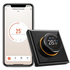 Chatthen Tuya WiFi Heating Thermostat Smart Digital TFT Room Thermostat Compatible with Alexa, Google Home, 95 V ~ 240 V AC 16 A, Black